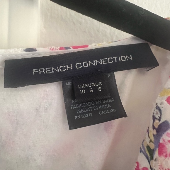 French Connection White Floral Embroidered Cutout Fit & Flare Dress - Picture 4 of 4